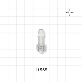 Male Luer Lock, Barbed, Clear - Fits 1/4 inch ID Tubing (0.25 inch, 6.35 mm) - 11555