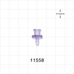 Female Luer Lock, Barbed, Clear - Fits 3/32 inch ID Tubing (0.094 inch, 2.38 mm) - 11558