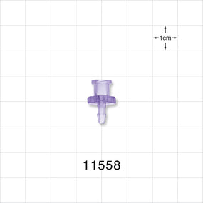 Female Luer Lock, Barbed, Clear - Fits 3/32 inch ID Tubing (0.094 inch, 2.38 mm) - 11558