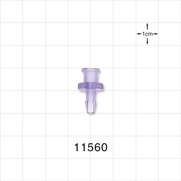 Female Luer Lock, Barbed, Clear - Fits 1/8 inch ID Tubing (0.125 inch, 3.18 mm) - 11560