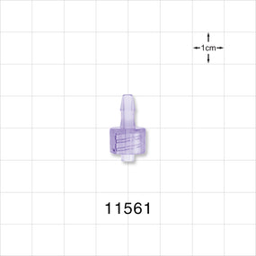 Male Luer Lock, Barbed, Clear - Fits 1/8 inch ID Tubing (0.125 inch, 3.18 mm) - 11561
