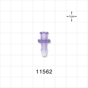 Female Luer Lock, Barbed, Clear - Fits 5/32 inch ID Tubing (0.156 inch, 3.97 mm) - 11562