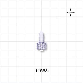 Male Luer Lock, Barbed, Clear - Fits 5/32 inch ID Tubing (0.156 inch, 3.97 mm) - 11563