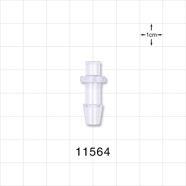 Female Luer Lock, Barbed, Clear - Fits 3/16 inch ID Tubing (0.188 inch, 4.76 mm) - 11564