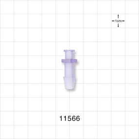 Female Luer Lock, Barbed, Clear - Fits 1/4 inch ID Tubing (0.25 inch, 6.35 mm) - 11566