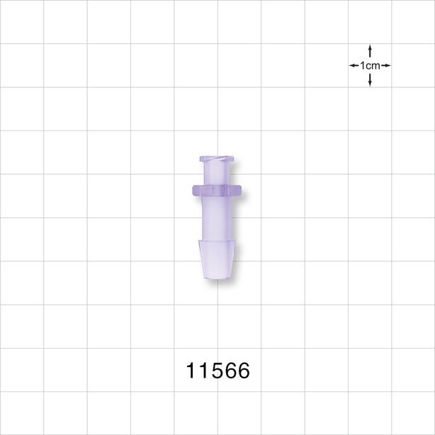 Female Luer Lock, Barbed, Clear - Fits 1/4 inch ID Tubing (0.25 inch, 6.35 mm) - 11566