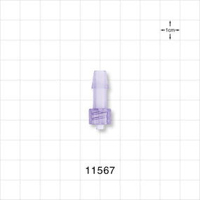 Male Luer Lock, Barbed, Clear - Fits 1/4 inch ID Tubing (0.25 inch, 6.35 mm) - 11567