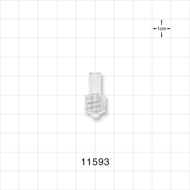 Male Luer Lock, Tubing Port, Clear - 0.178 inch ID (4.52 mm) - 11593