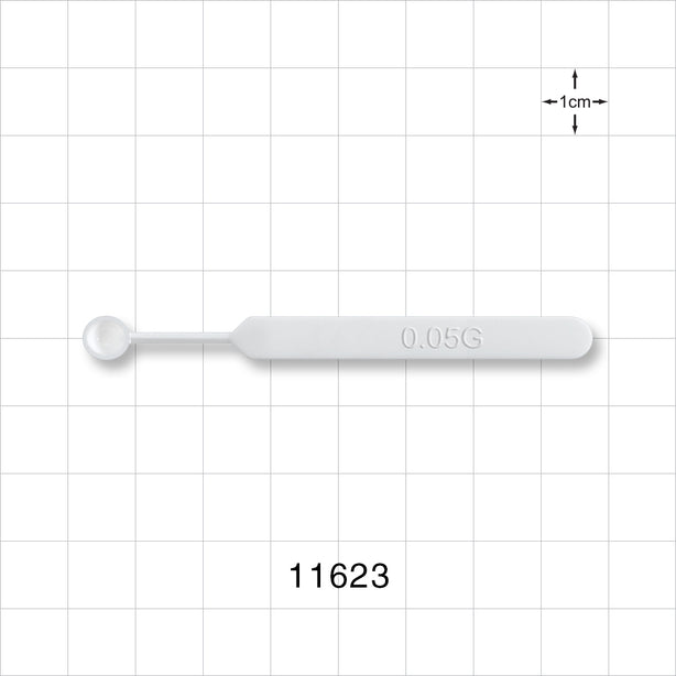 Mini Sampling Spoon, 25/Pack - 0.05 gram, 0.0017 oz., 0.05 ml; 3 inch (76 mm) - 11623