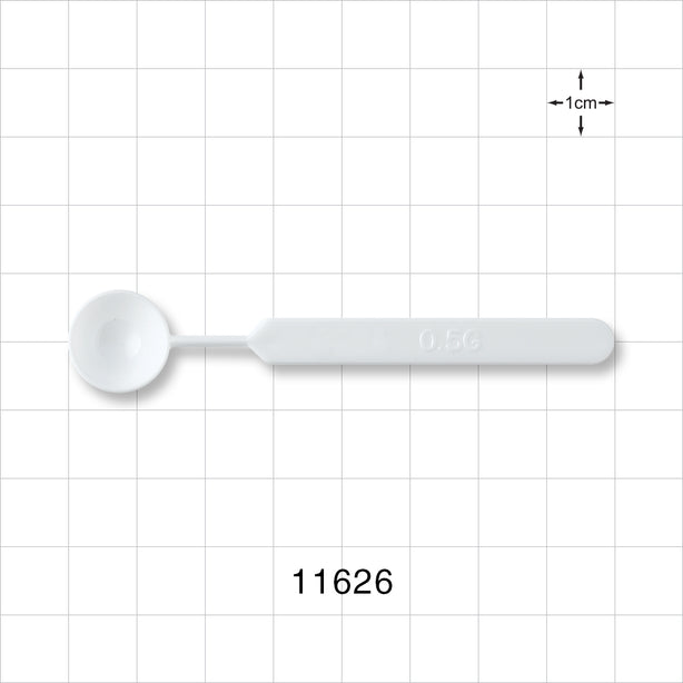 Mini Sampling Spoon, 25/Pack - 0.5 gram, 0.017 oz., 0.5 ml, 2.95 inch (75 mm) - 11626
