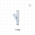 Y Connector, 2 Female Luer Locks, Tubing Port, Clear - 0.16 inch ID (4.06 mm) - 11658