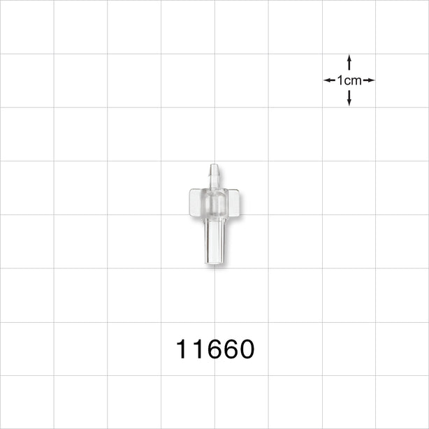Male Luer Slip, Barbed, Clear - Fits 1/16 inch ID Tubing (0.063 inch, 1.59 mm) - 11660