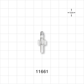 Male Luer Slip, Barbed, Clear - Fits 1/8 inch ID Tubing (0.125 inch, 3.18 mm) - 11661