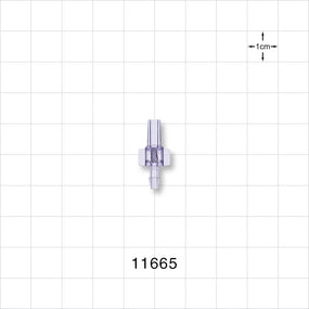 Male Luer Slip, Barbed, Clear - Fits 3/32 inch ID Tubing (0.094 inch, 2.38 mm) - 11665