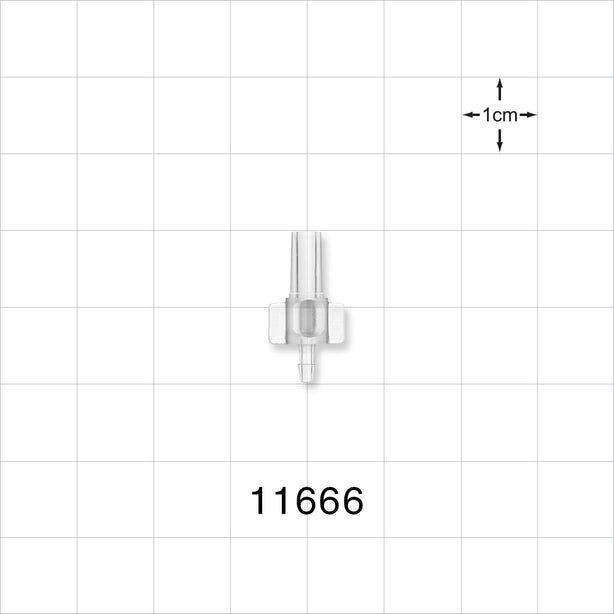Male Luer Slip, Barbed, Natural - Fits 1/16 inch ID Tubing (0.063 inch, 1.59 mm) - 11666