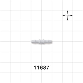 Straight Connector, Barbed, Natural - Fits 3/32 inch ID Tubing (0.094 inch, 2.38 mm) - 11687