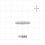 Straight Connector, Barbed, Natural - Fits 1/8 inch ID Tubing (0.125 inch, 3.18 mm) - 11689
