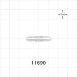 Straight Connector, Barbed, Clear - Fits 1/8 inch ID Tubing (0.125 inch, 3.18 mm) - 11690