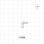 Elbow Connector, Barbed, Natural - Fits 1/8 inch ID Tubing (0.125 inch, 3.18 mm) - 11696