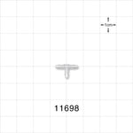 T Connector, Barbed, Natural - Fits 1/16 inch ID Tubing (0.063 inch, 1.59 mm) - 11698