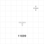 T Connector, Barbed, Natural - Fits 1/16 inch ID Tubing (0.063 inch, 1.59 mm) - 11699