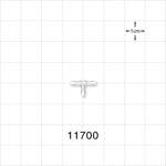 T Connector, Barbed, Natural - Fits 1/16 inch ID Tubing (0.063 inch, 1.59 mm) - 11700