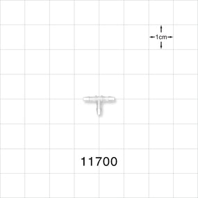 T Connector, Barbed, Natural - Fits 1/16 inch ID Tubing (0.063 inch, 1.59 mm) - 11700
