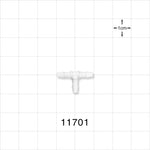 T Connector, Barbed, Natural - Fits 3/32 inch ID Tubing (0.094 inch, 2.38 mm) - 11701