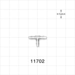 T Connector, Barbed, Natural - Fits 3/32 inch ID Tubing (0.094 inch, 2.38 mm) - 11702