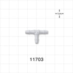 T Connector, Barbed, Natural - Fits 1/8 inch ID Tubing (0.125 inch, 3.18 mm) - 11703