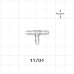 T Connector, Barbed, Natural - Fits 1/8 inch ID Tubing (0.125 inch, 3.18 mm) - 11704