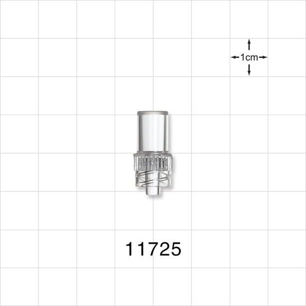 Male Luer Lock, Tubing Port, Clear - 0.244 inch - 0.236 inch ID (6.19 mm - 5.99 mm) - 11725