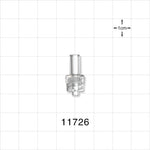 Male Luer Lock, Tubing Port, Clear - 0.138 inch - 0.13 inch ID (3.5 mm - 3.3 mm) - 11726