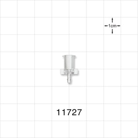 Female Luer Lock, Barbed, Clear - Fits 1/16 inch ID Tubing (0.063 inch, 1.59 mm) - 11727