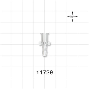 Female Luer Lock, Barbed, Clear - Fits 1/8 inch ID Tubing (0.125 inch, 3.18 mm) - 11729
