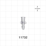 Female Luer Lock, Barbed, Clear - Fits 1/8 inch ID Tubing (0.125 inch, 3.18 mm) - 11732