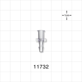 Female Luer Lock, Barbed, Clear - Fits 1/8 inch ID Tubing (0.125 inch, 3.18 mm) - 11732