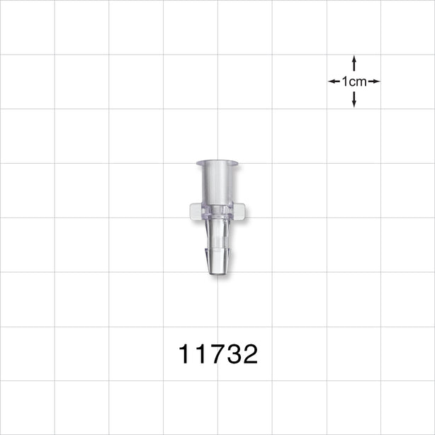 Female Luer Lock, Barbed, Clear - Fits 1/8 inch ID Tubing (0.125 inch, 3.18 mm) - 11732