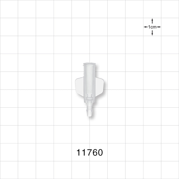 Female Luer Lock, Barbed, Clear - Fits 3/32 inch ID Tubing (0.094 inch, 2.38 mm) - 11760