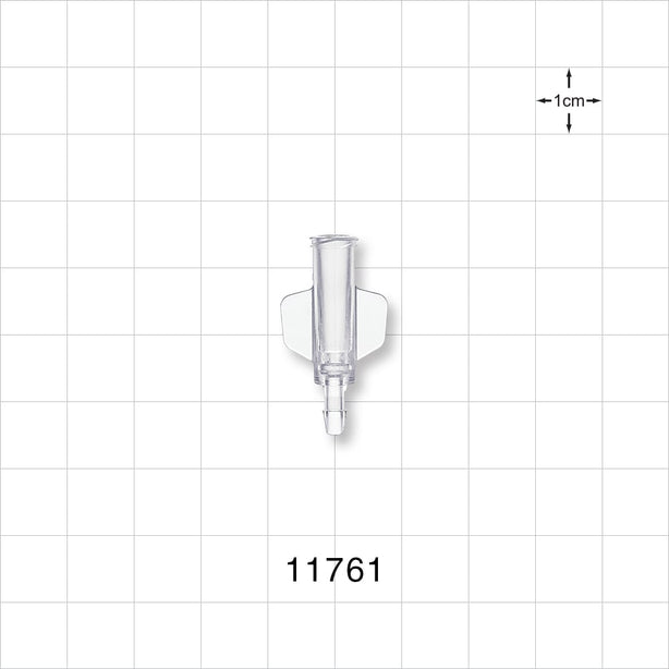 Female Luer Lock, Barbed, Clear - Fits 3/32 inch ID Tubing (0.094 inch, 2.38 mm) - 11761