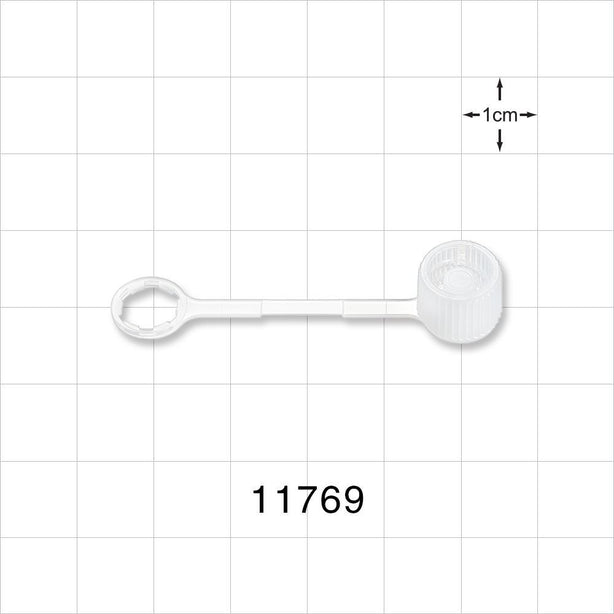 Male Luer Cap, Non-Vented w/Strap, Natural - 0.277 inch ID Application Loop (7.03 mm) - 11769