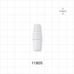 Straight Connector, Tubing Port, Stepped, Natural - 0.32 inch ID/0.38 inch OD x 0.33 inch - 0.47 inch OD (8.13 mm/9.65 mm x 8.38 mm - 11.94 mm) - 11805
