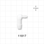 Elbow Connector, Barbed, Natural - Fits 1/4 inch ID x 1/8 inch ID Tubing (0.25 inch x 0.125 inch, 6.35 mm x 3.18 mm) - 11817