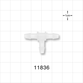 T Connector, Barbed, Natural - Fits 5/32 inch ID Tubing (0.156 inch, 3.97 mm) - 11836