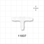 T Connector, Barbed, Natural - Fits 3/16 inch ID Tubing (0.188 inch, 4.76 mm) - 11837