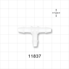 T Connector, Barbed, Natural - Fits 3/16 inch ID Tubing (0.188 inch, 4.76 mm) - 11837