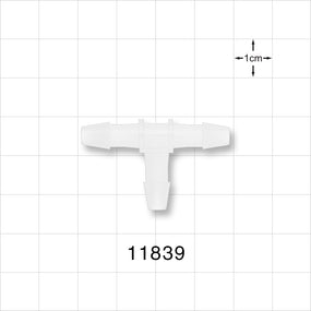 T Connector, Barbed, Natural - Fits 3/16 inch ID Tubing (0.188 inch, 4.76 mm) - 11839
