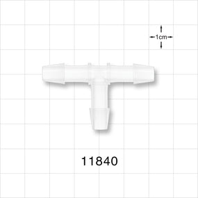 T Connector, Barbed, Natural - Fits 1/4 inch ID Tubing (0.25 inch, 6.35 mm) - 11840