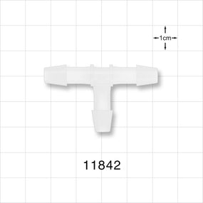 T Connector, Barbed, Natural - Fits 1/4 inch ID Tubing (0.25 inch, 6.35 mm) - 11842