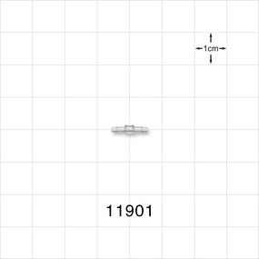 Straight Connector, Barbed, Natural - Fits 1/16 inch Tubing (0.063 inch, 1.59 mm) - 11901